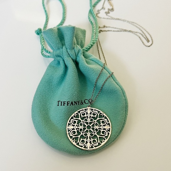 Tiffany & Co. Jewelry - Tiffany & Co RARE Enchant Circle Pendant Necklace - Sterling Silver